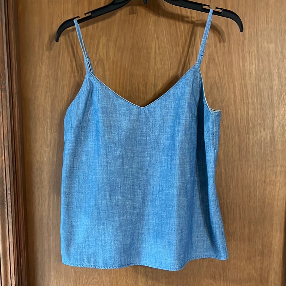 Blue Denim Spaghetti Strap Top J Crew 8